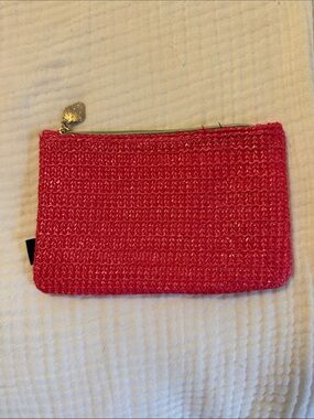 ipsy Hot Pink Woven Zip Pouch